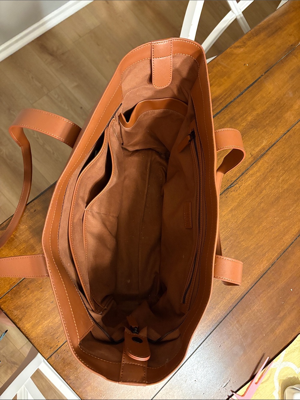 Mansur Gavriel Cognac Leather Tote Bag - Picture 4 of 6